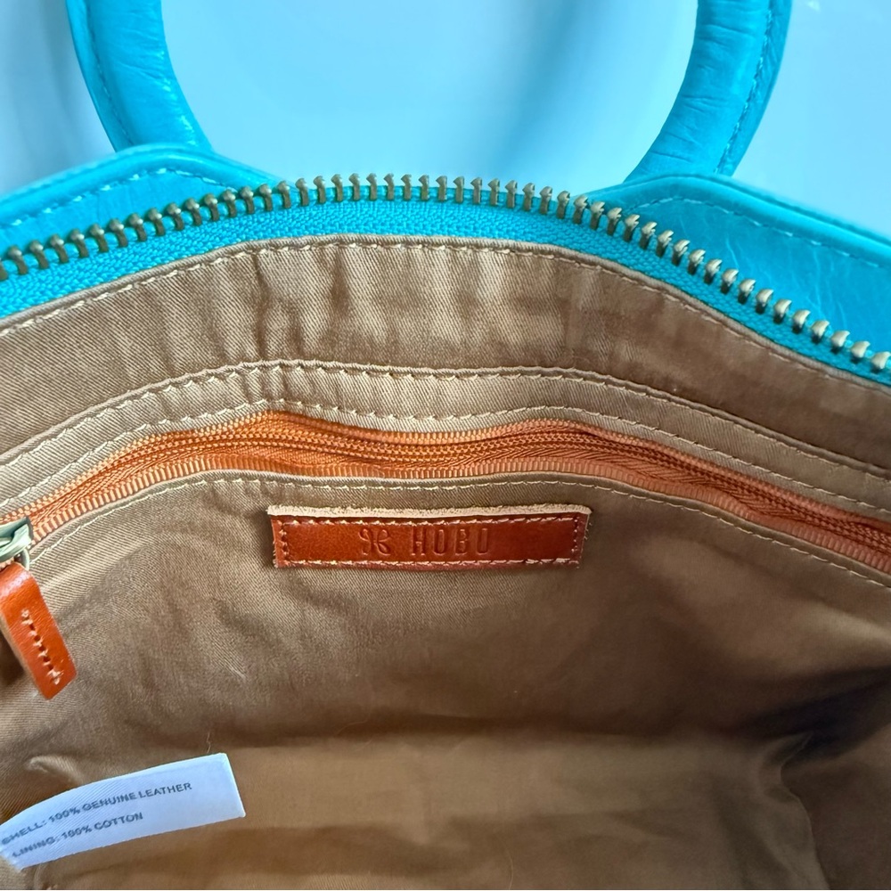 HOBO NWOT Heidi Mini Satchel Leather Handbag Tiffany Blue - Picture 9 of 12